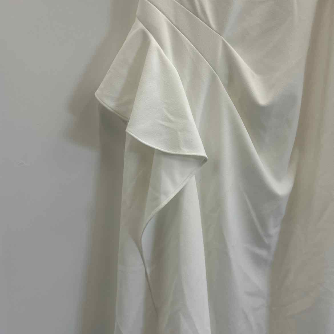 Aqua Formal Size 6 White Scuba MIDI Sheath Dress