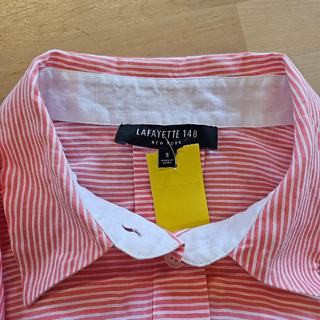 Lafayette 148 Size S Pink Button Down Shirt