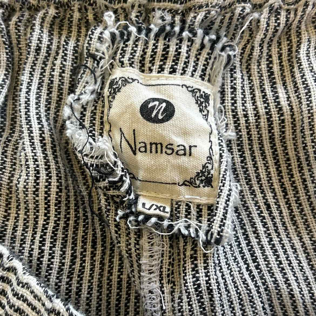 Size L/XL Black White Linen Preloved Pants