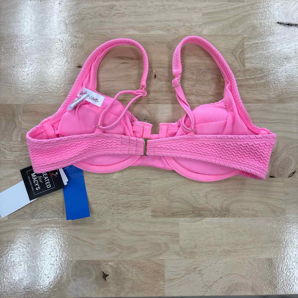 Salt + Cove Size L Wavy-Scrunch Scoop-Neck Bralette Bikini