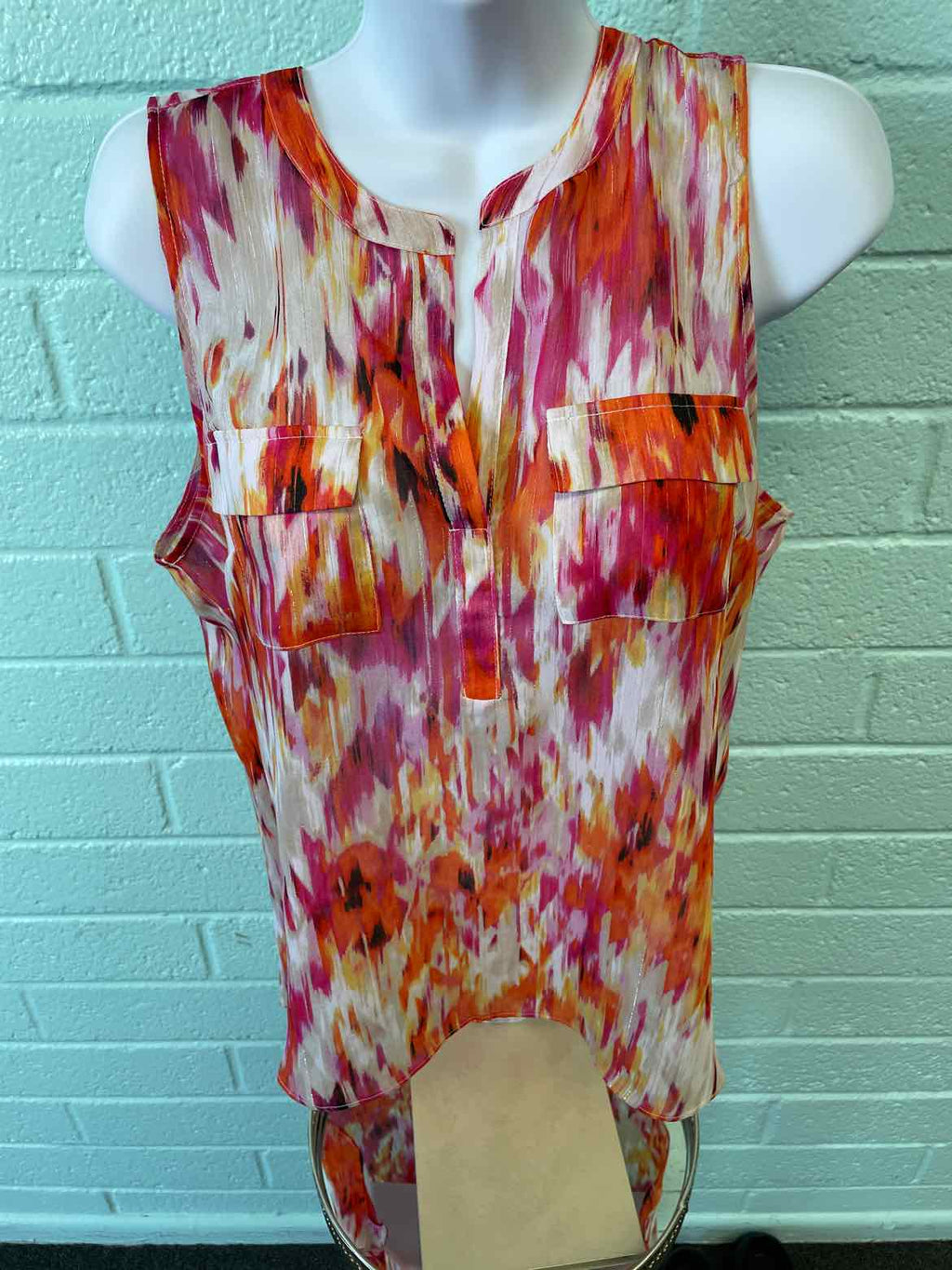 a.n.a Size PM Orange Print Sleeveless