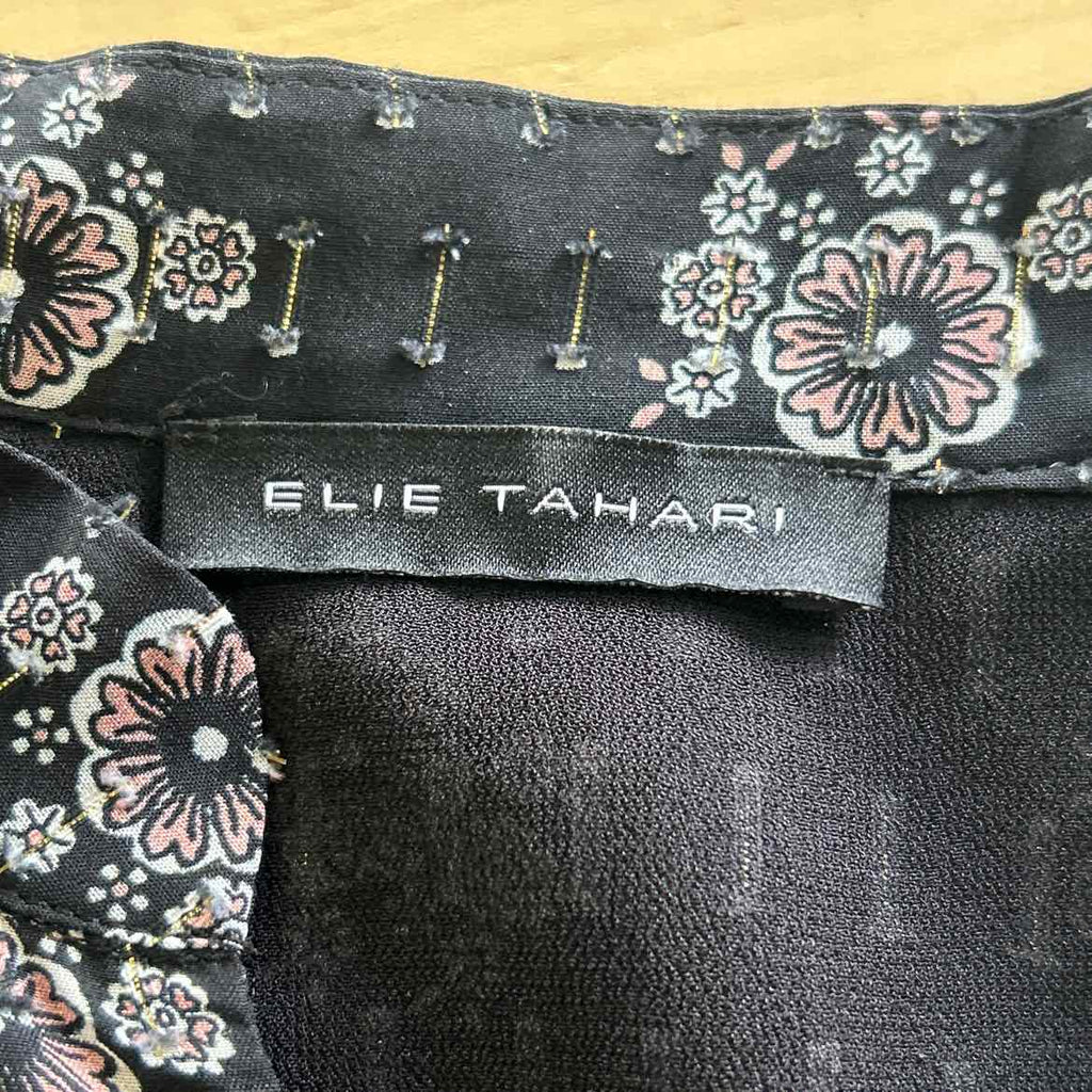 Elie Tahari Size L Black Preloved Blouse LS