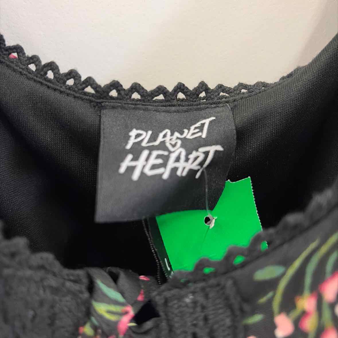 Planet Heart Juniors' Printed Sleeveless Corset Mini Dress - Black Beauty