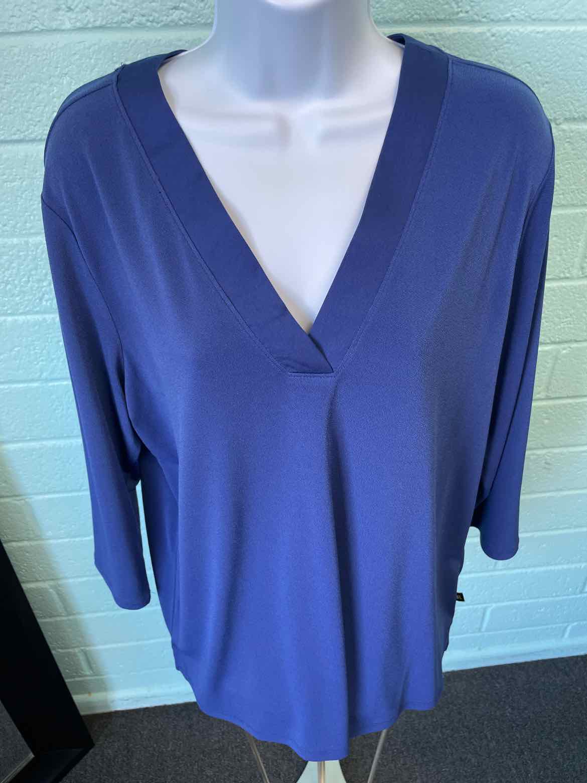 Banana Republic Size L Blue Blouse V Neck