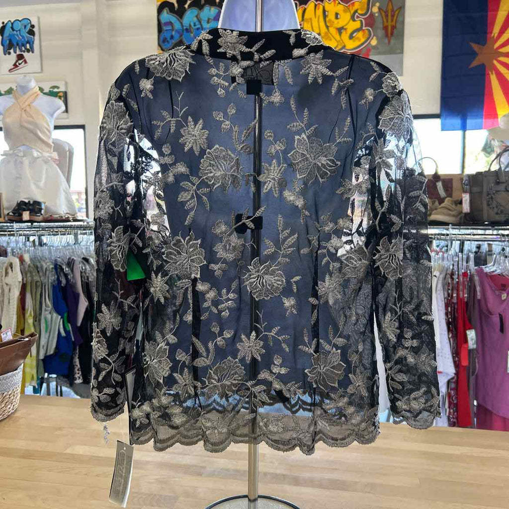 Alex Evenings Size S Black/White Mesh New Jacket
