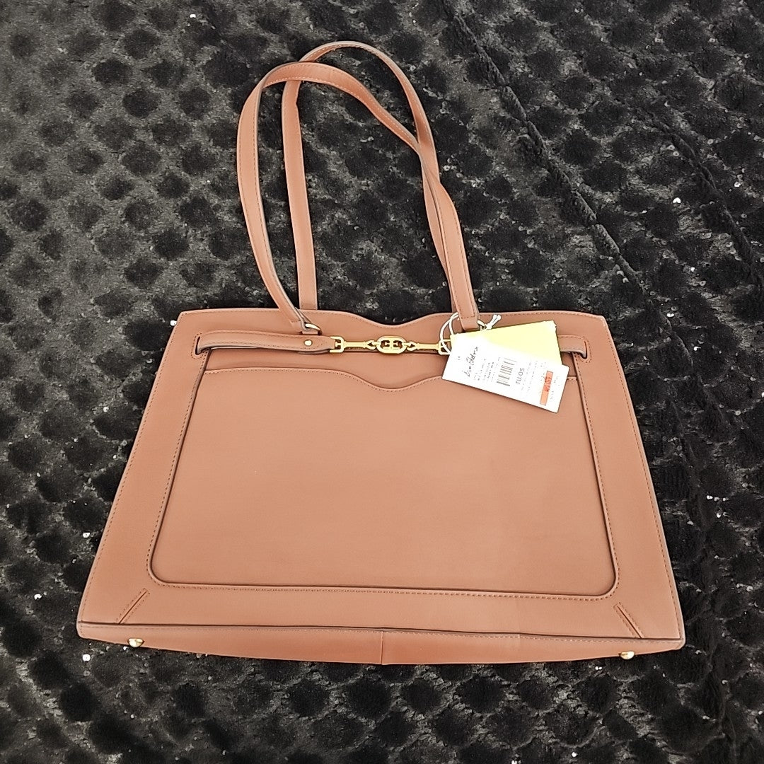 Sam Edelman Loraine Leather Box Tote Brandy NO SIZE