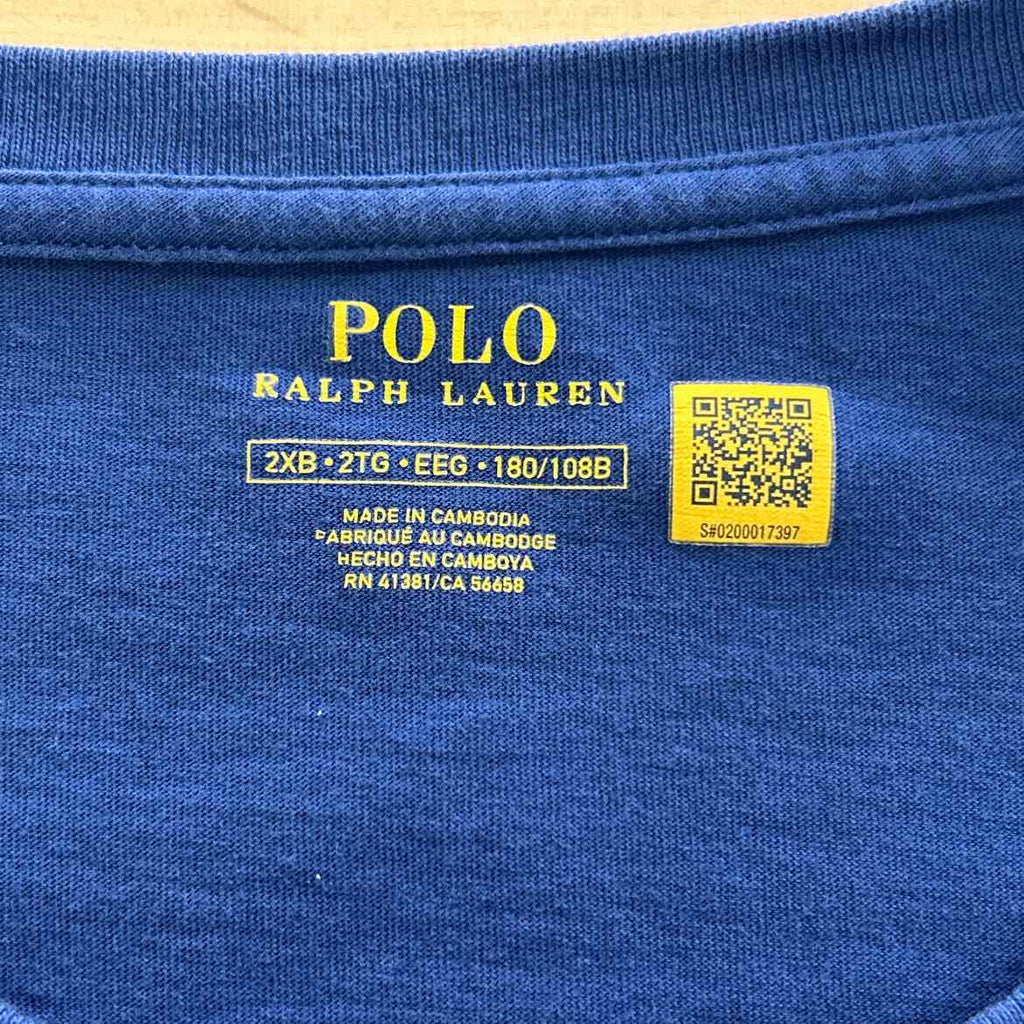 Polo Size 2XL Blue Preloved MENS T-shirt