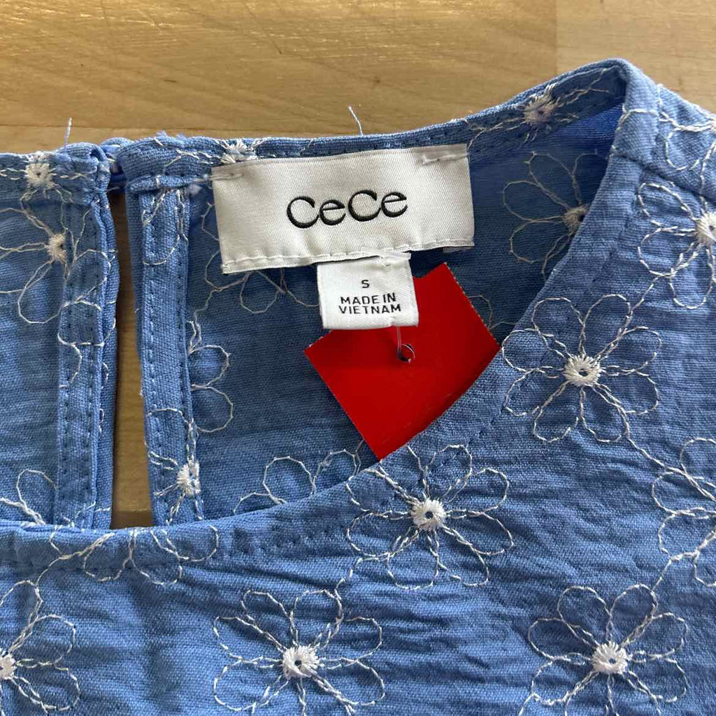 CeCe Size S Blue White Preloved Blouse