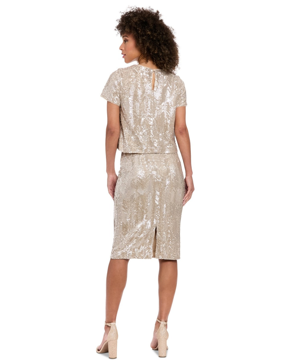 Muse Women's Sequin-Pattern Pencil Skirt - Champagnemuse