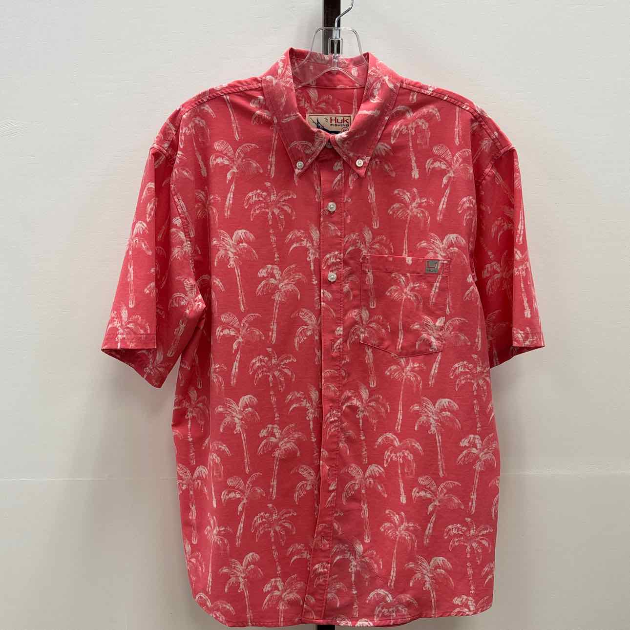Huk Fishing Size M Pink Preloved MENS Button Down Shirt