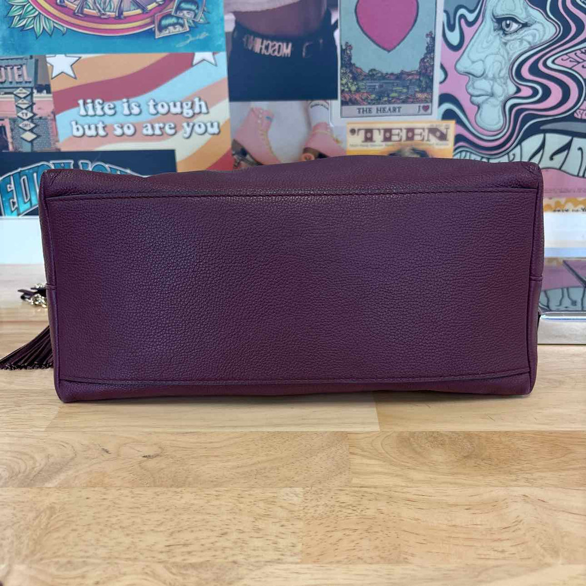Kate Spade Plum Pebbled Leather Preloved Handbag