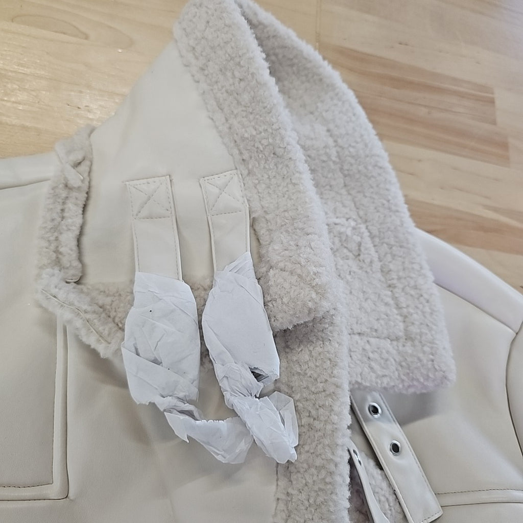 Steve Madden Women's Athen Faux-Shearling Aviator Jacket
