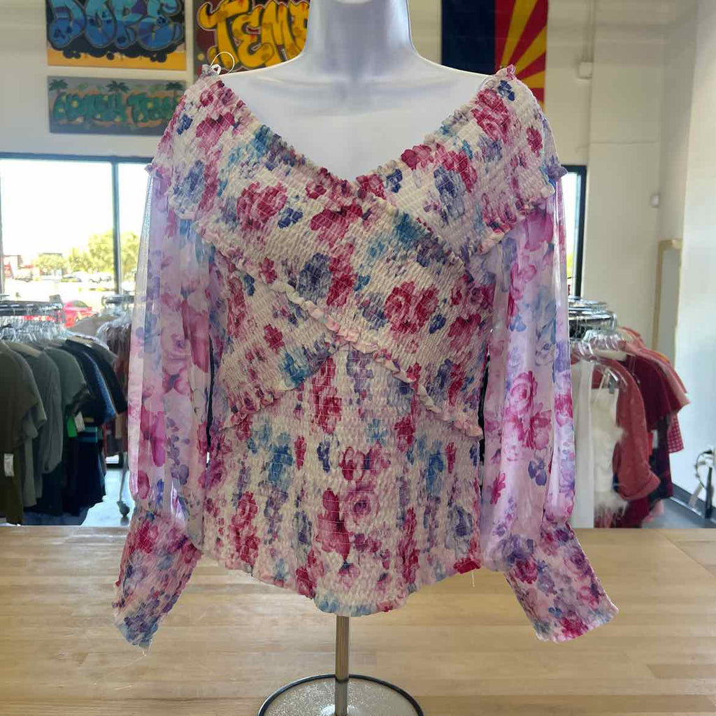 BB Dakota Size XL Pink White Blue New Blouse LS