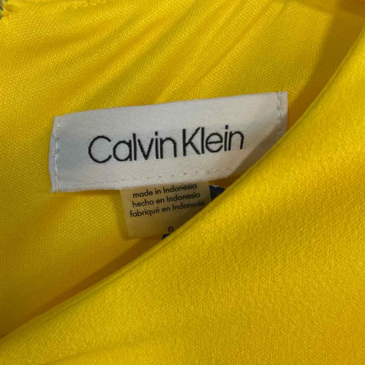 Calvin Klein Size 8 Yellow Preloved Dress