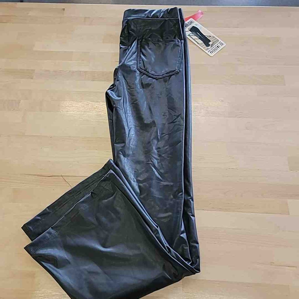 Rewash Size L Black Vegan Leather Pull on Flare Pants