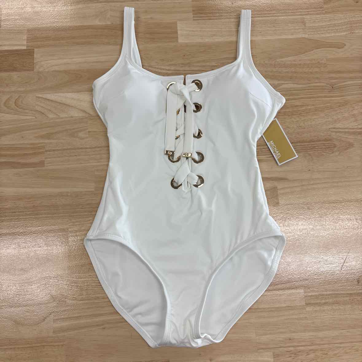 Michael Michael Kors Lace-up One-Piece Swimsuit Women S White Swimsuit 12