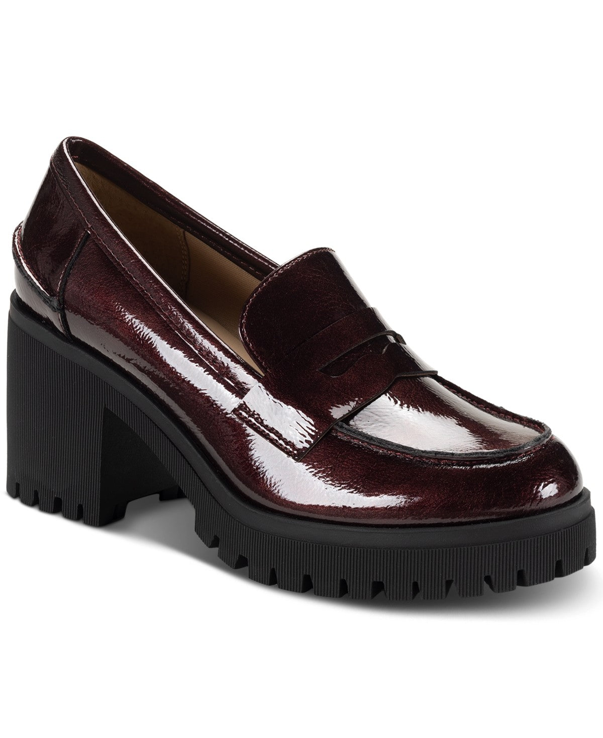 Sun Stone Womens Presscott Loafer Pumps Wine Pat 9.5M