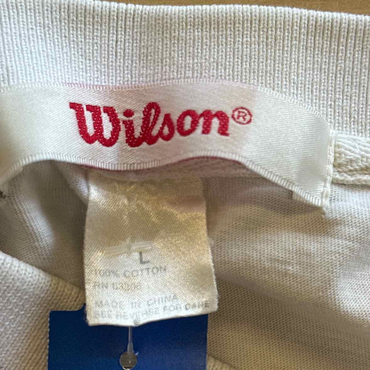 Wilson Size L White MENS Polo