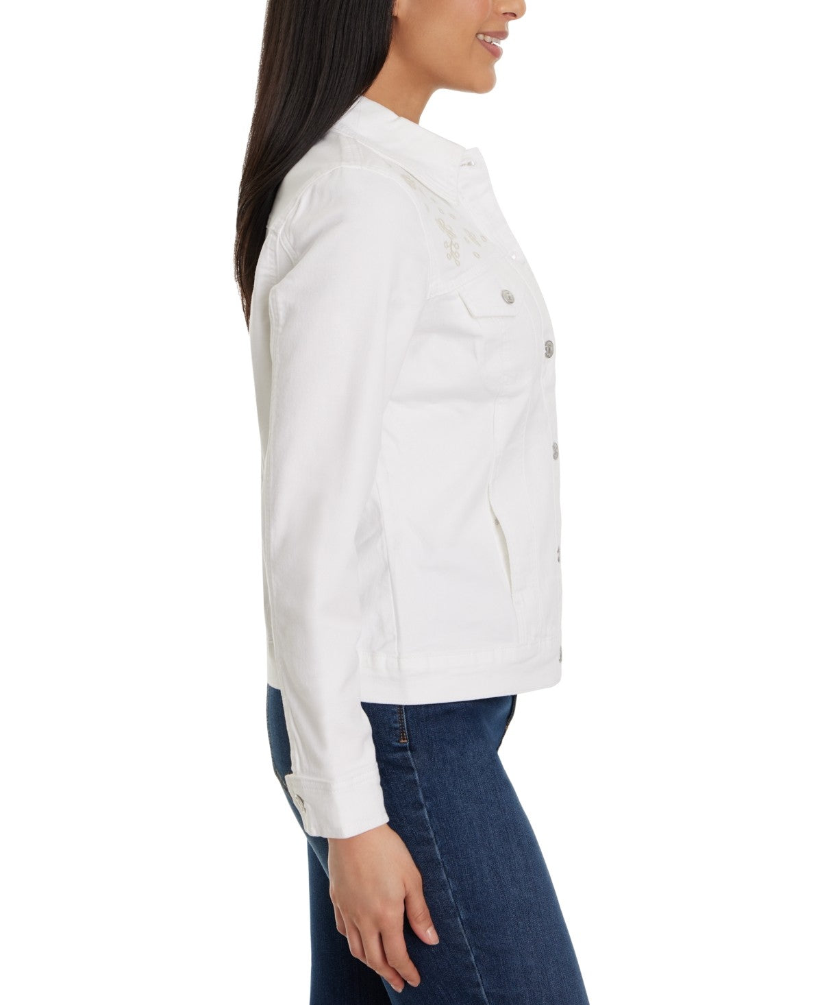Gloria Vanderbilt Women's Amanda Embroidered Denim Jacket - Vintage White