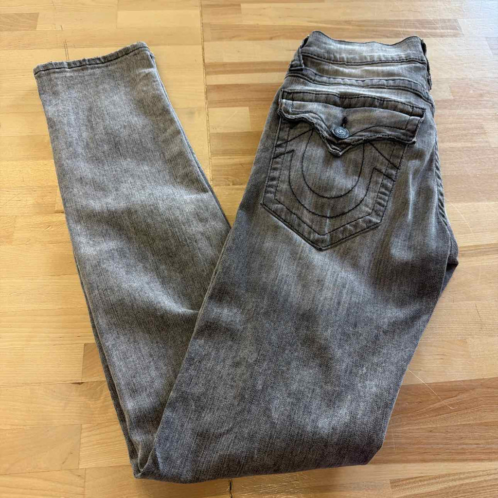 True Religion Size 28 Gray Preloved Jeans
