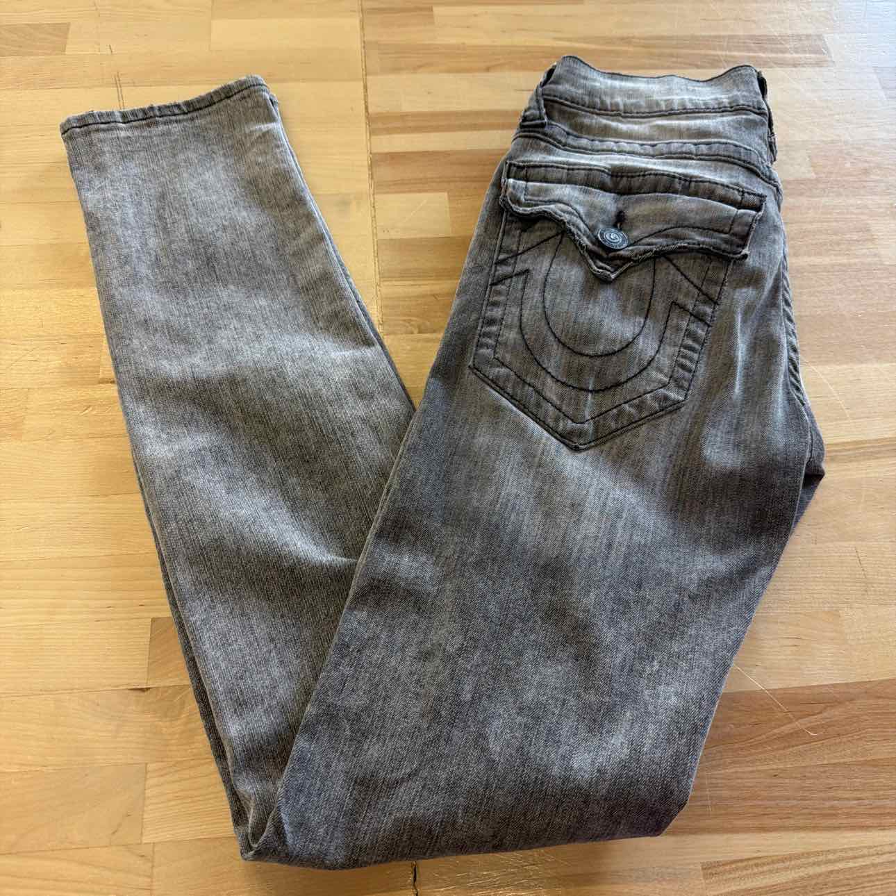 True Religion Size 28 Gray Preloved Jeans