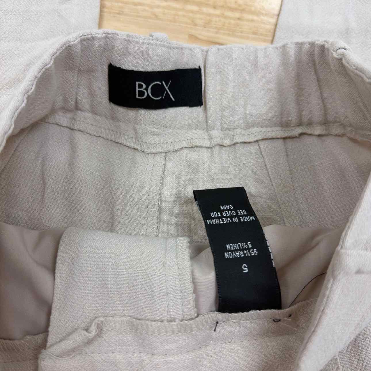 BCX Size 5 Pleat-Front Mid-Rise Wide-Leg Pants - Sand