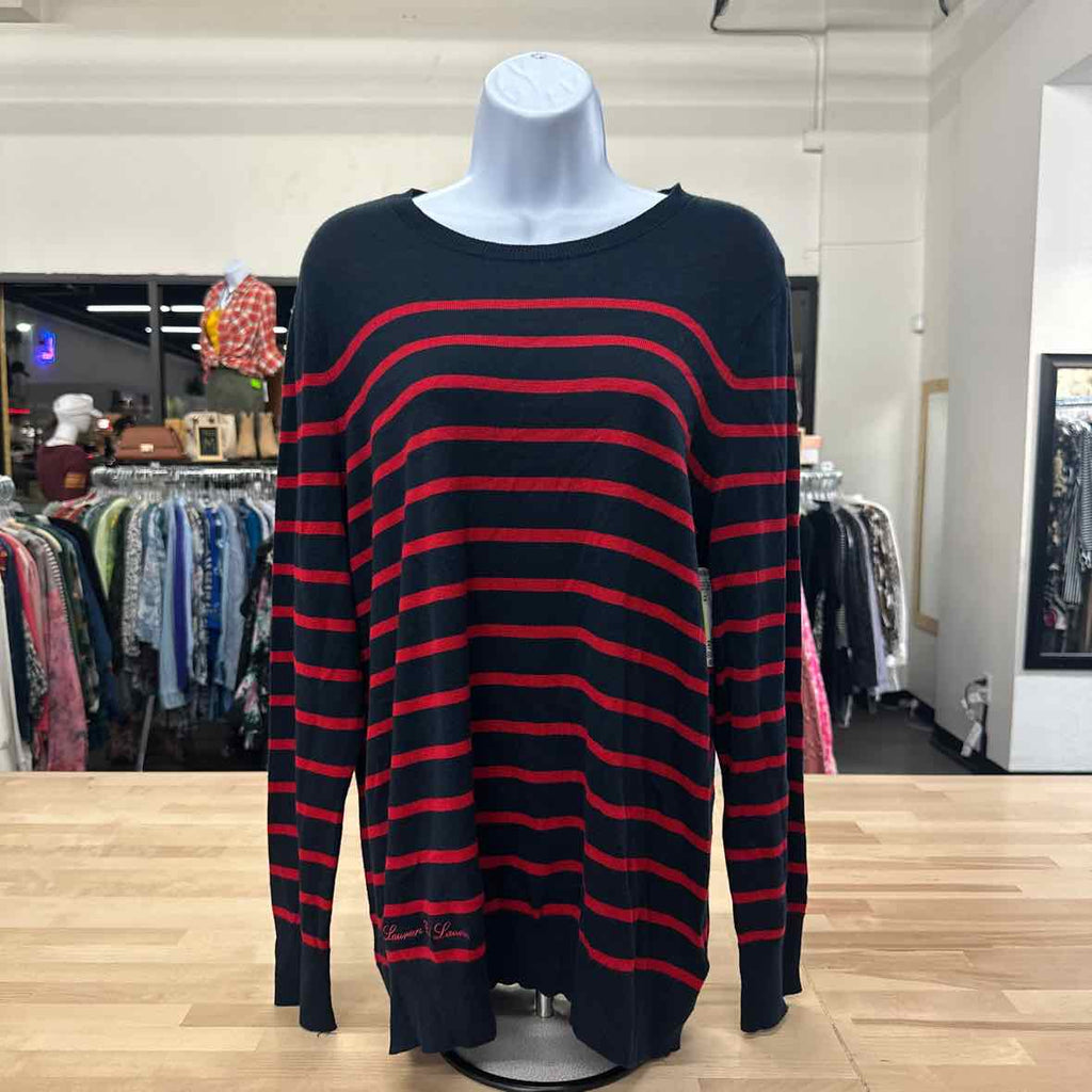 Ralph Lauren Size 1X Navy/Red Sweater