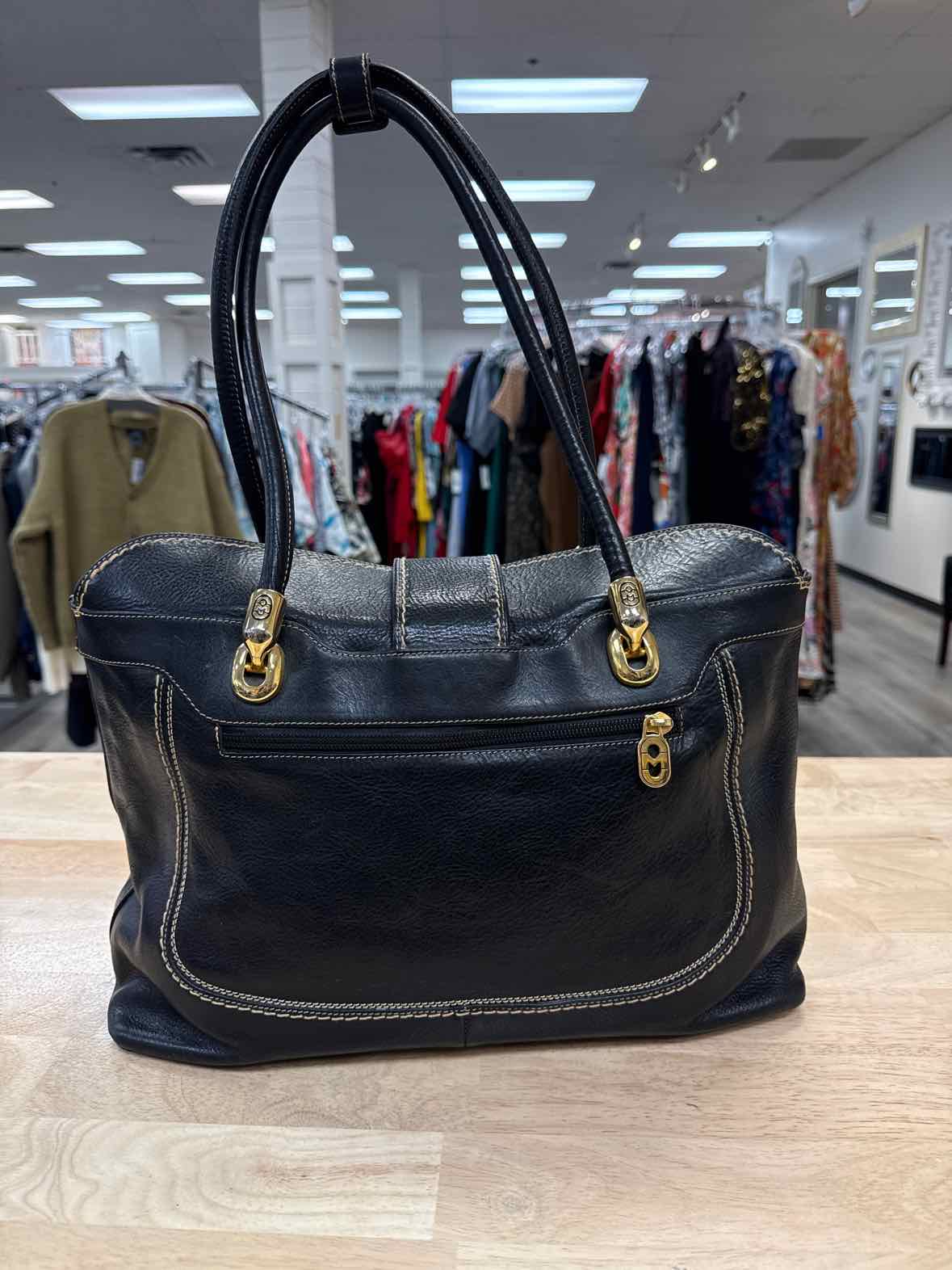 Marino Orlandi Black satchel Italian Leather Preloved Handbag