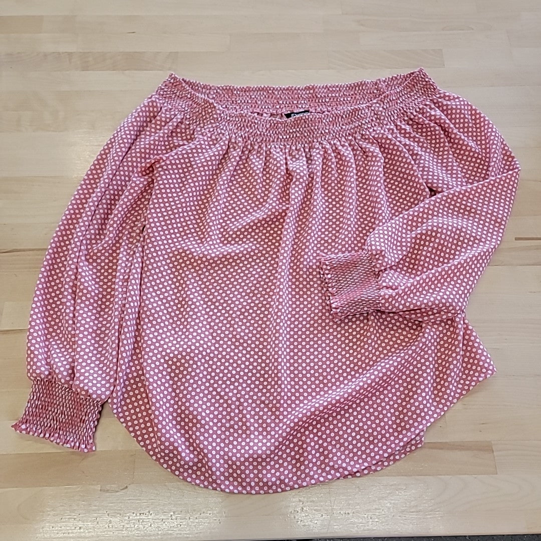 Express Size M pink & white Blouse