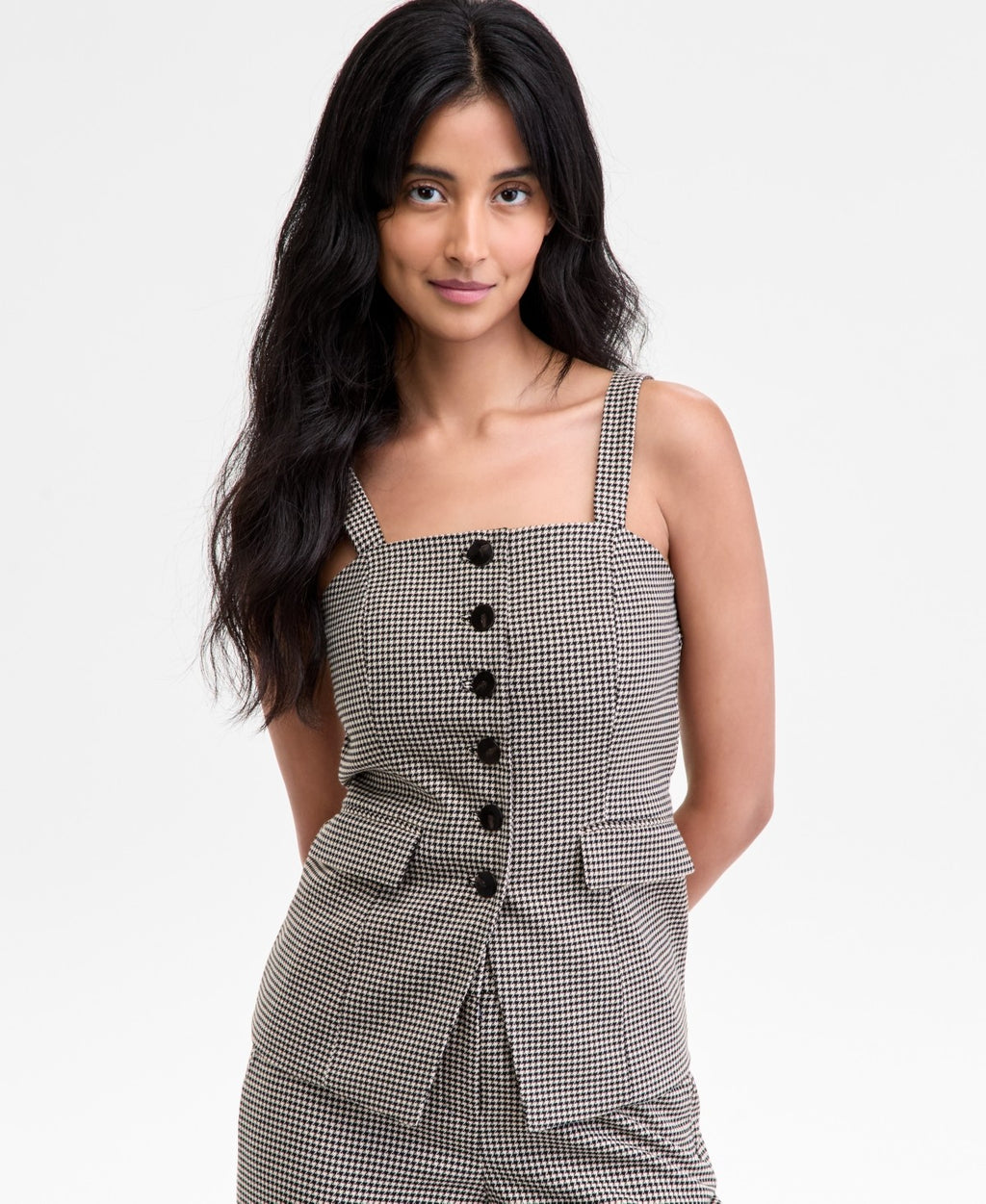 Anne Klein Size 10 Houndstooth Vest