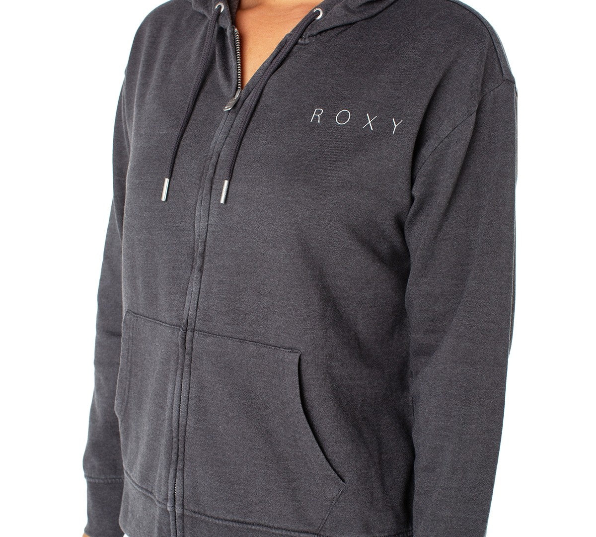 Roxy Women's Sweet Rhythm Full up Fleece Jacket, in Phantom, Size Small