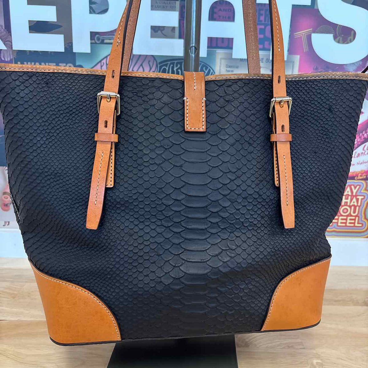Dooney & Bourke Black & Brown Leather Totes