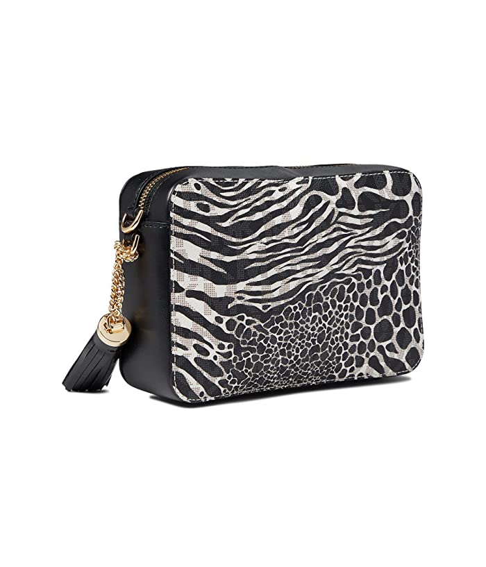 Michael Kors Logo Semi Lux Animal Print MD Camera Crossbody NWT