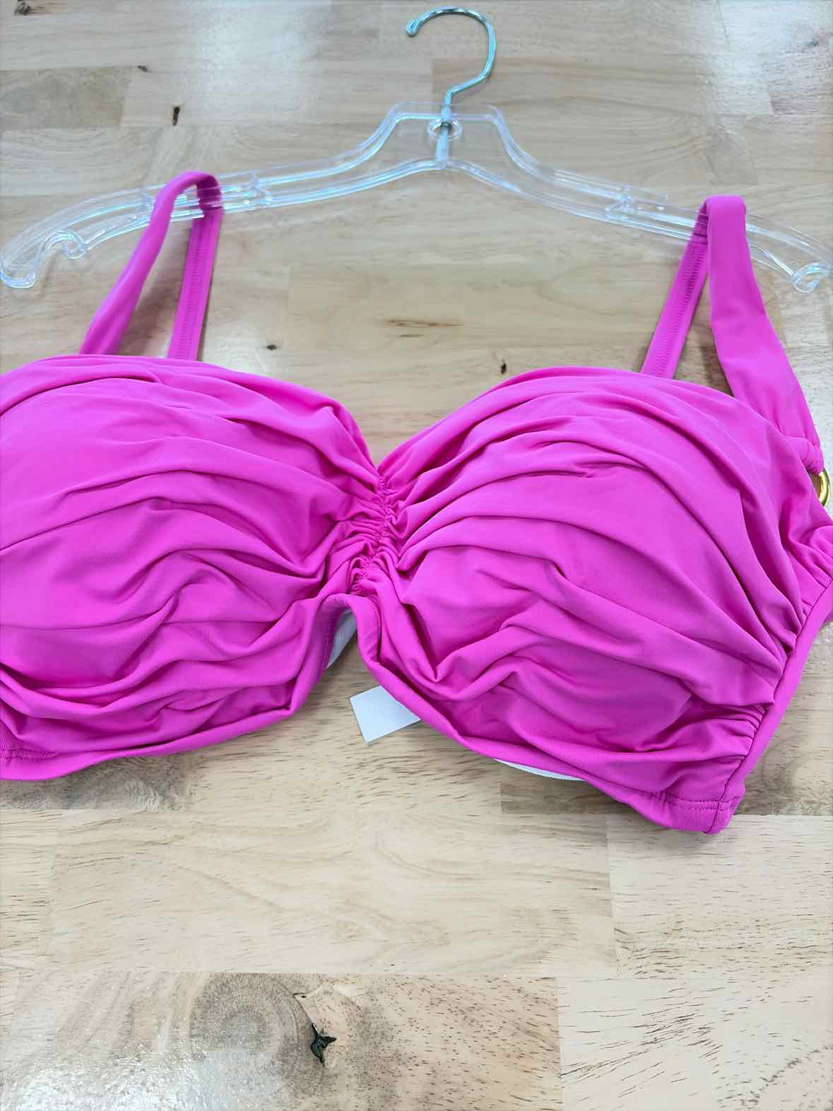 Bleu Size 36DD Shirred Bikini Top - Dahlia