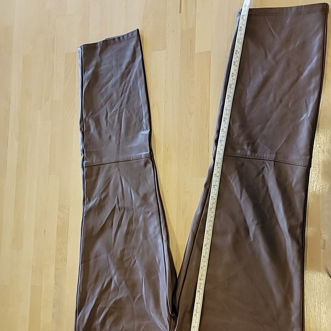 tinceltown Size 15 Brown Faux Leather Hi-Rise Mom Jean Pants NWT