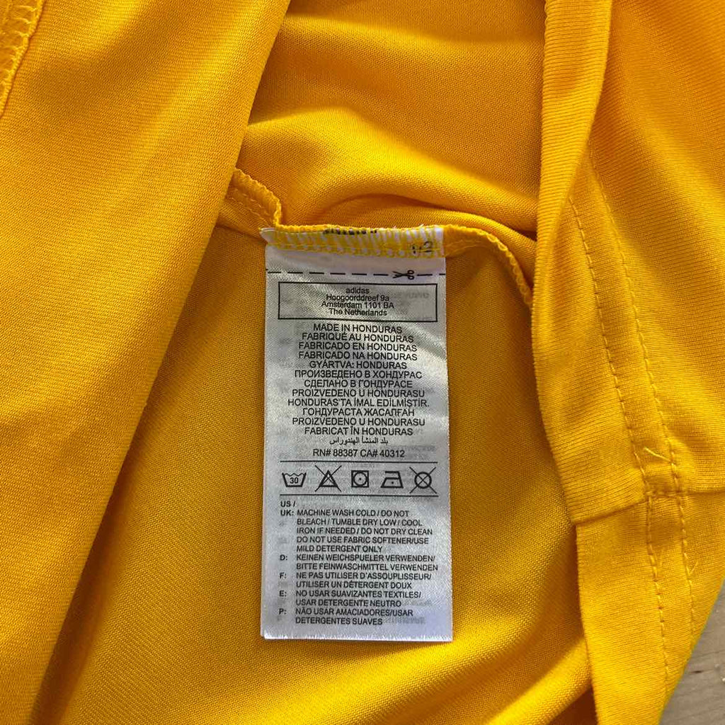 Adidas Size M Yellow Preloved MENS Short Sleeve Shirt