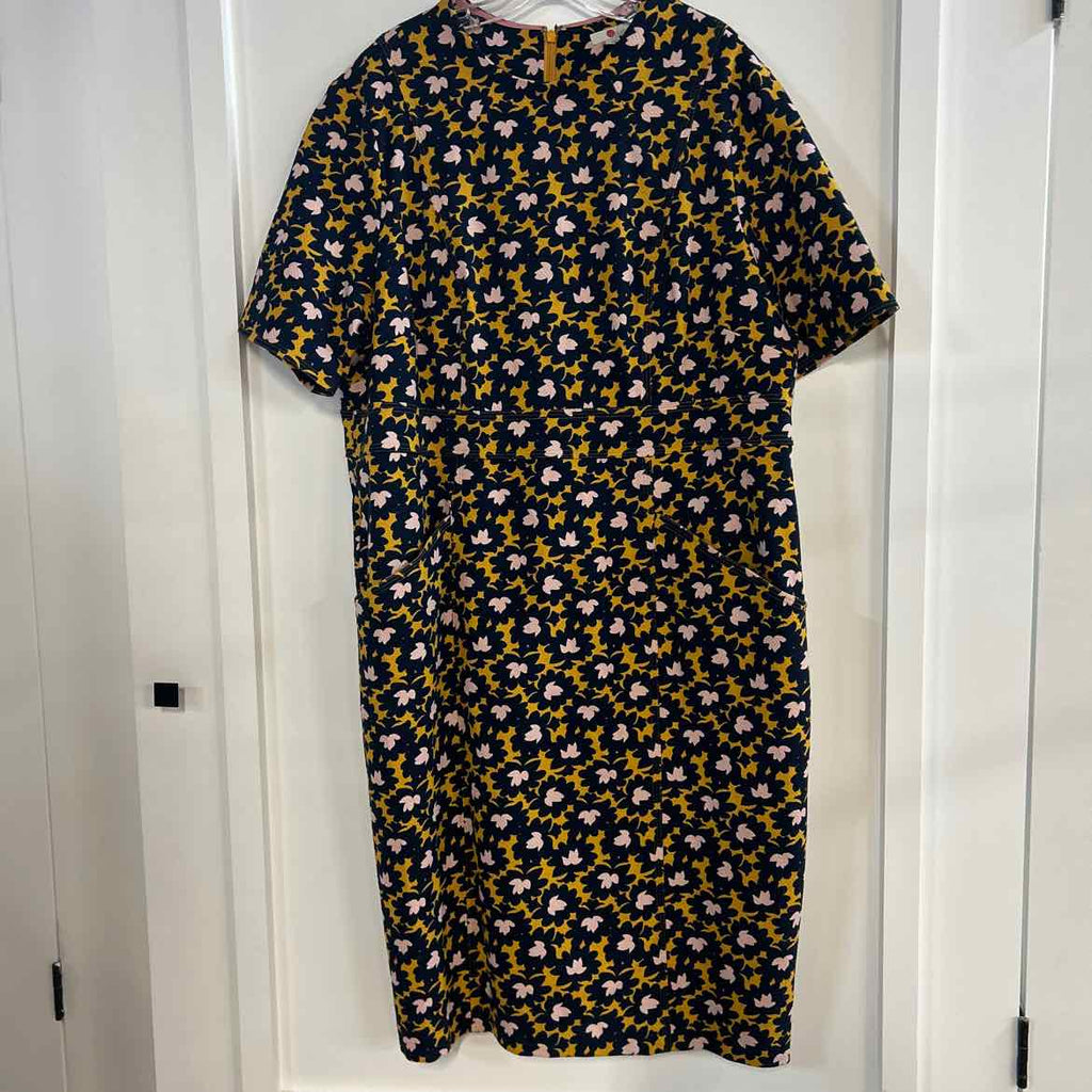 Boden Size 20 Blue & Gold Preloved Dress