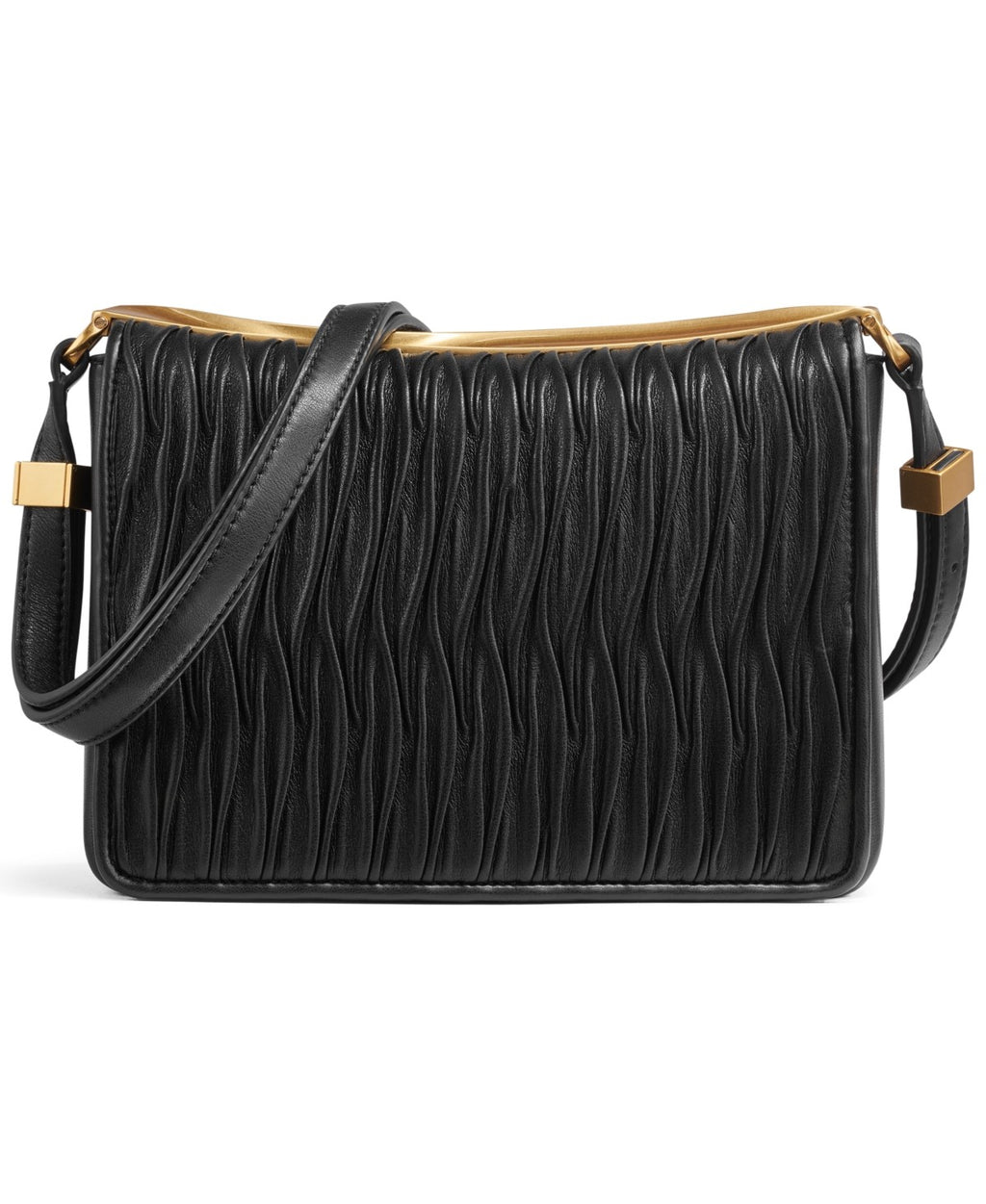 Donna Karan New York Jericho Flap Shoulder with Sculpted Hardware - Black/Gold