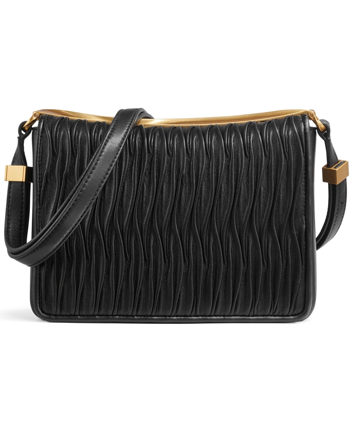 Donna Karan New York Jericho Flap Shoulder with Sculpted Hardware - Black/Gold