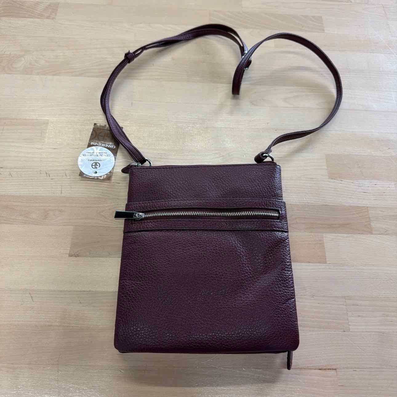 GIANI BERNINI Triple-Zip Pebble Leather Dasher Crossbody NWT