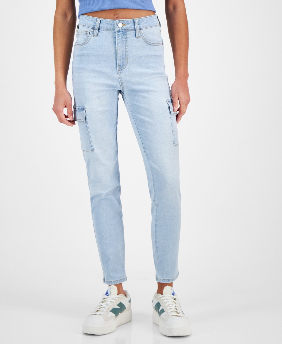 Celebrity Pink Juniors' Mid-Rise Cargo Skinny Jeans - Light Wash - 7