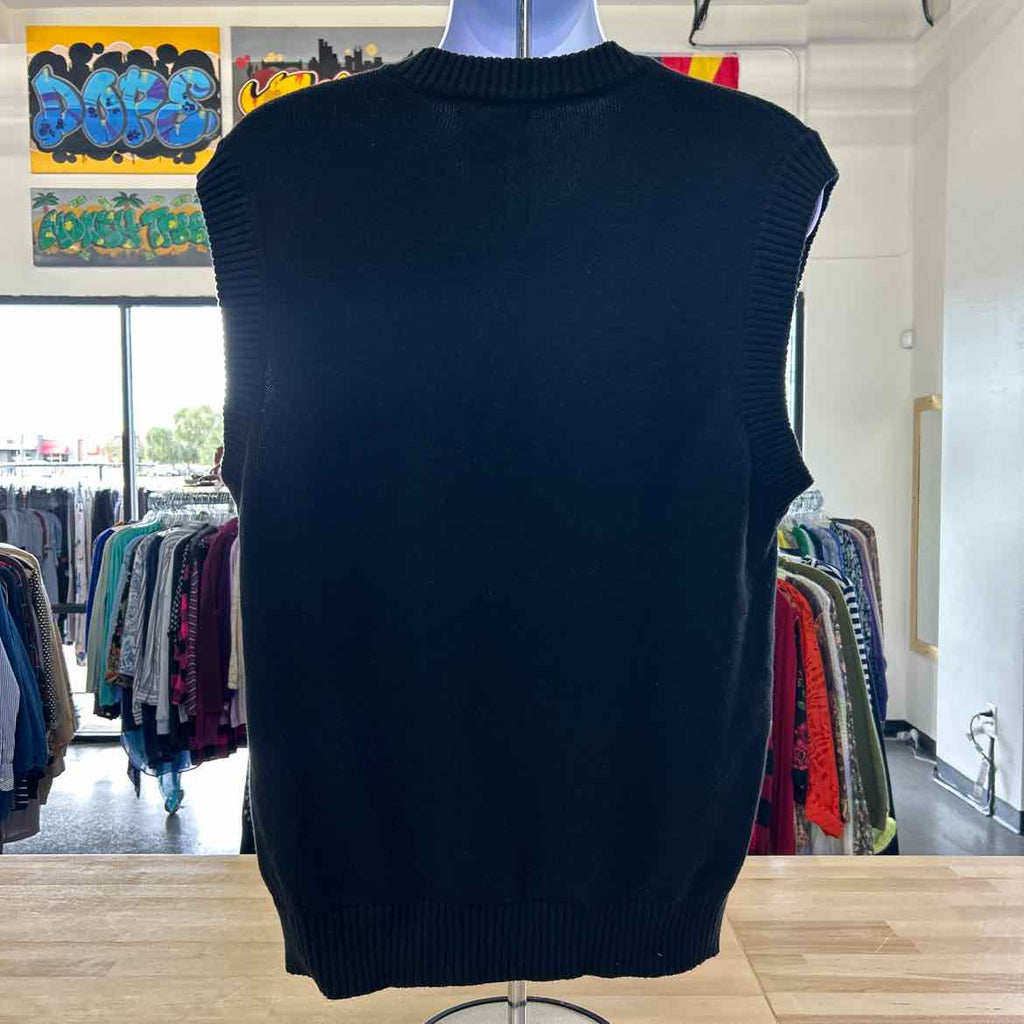 Cotton on Pullover Vintage Knitted Vest in Black