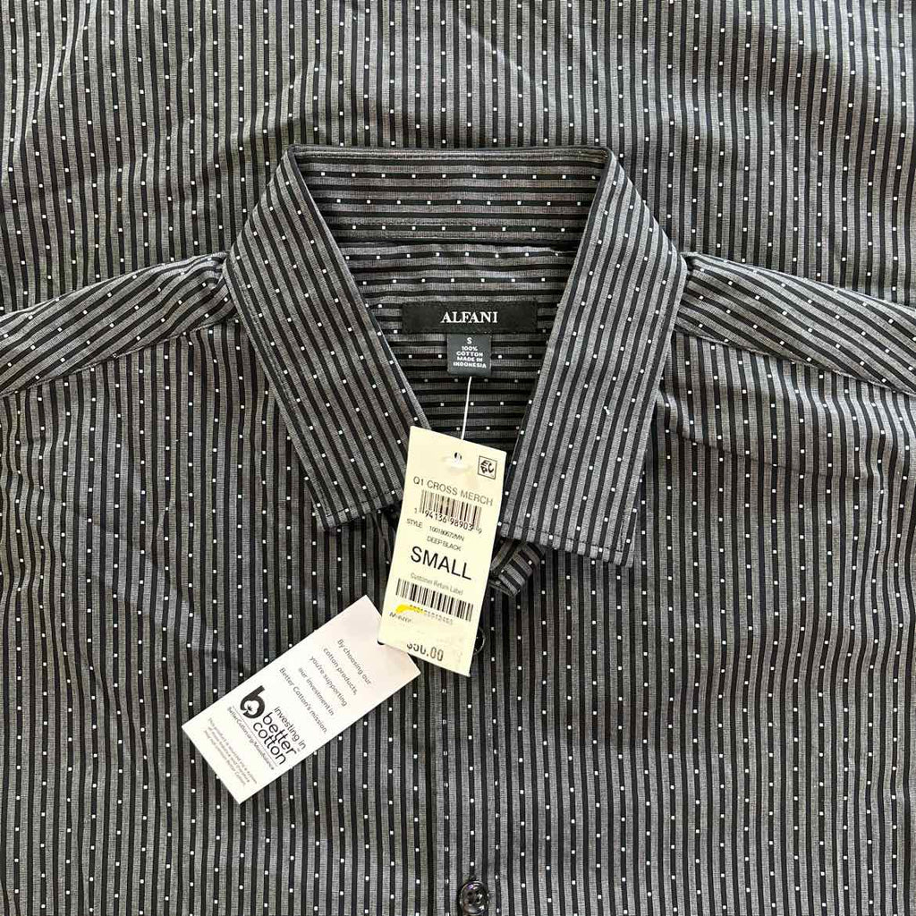 Alfani Men's Regular-Fit Yarn-Dyed Stripe Clip Dobby Button-Down Shirt