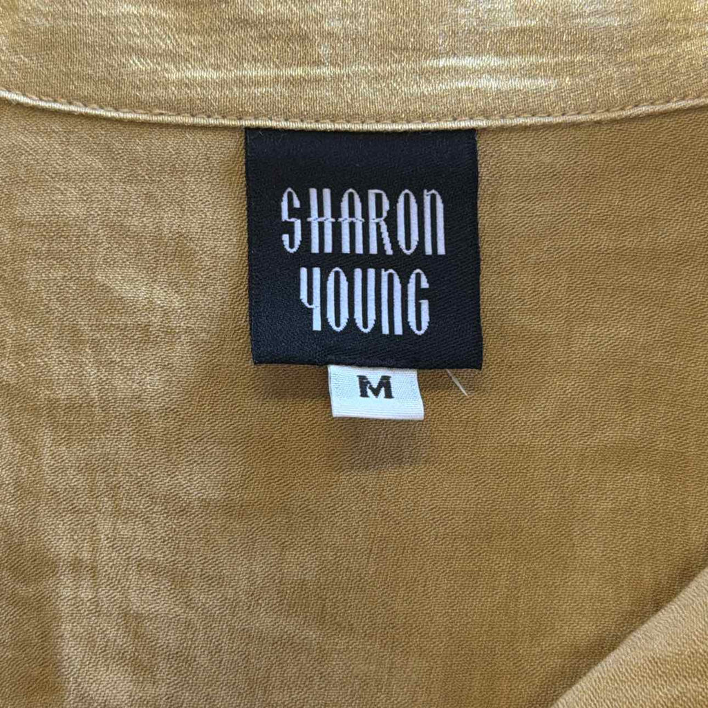 Sharon Young Size M Gold New Button Down Shirt