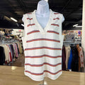 Evereve Size L White & Orange Sweater