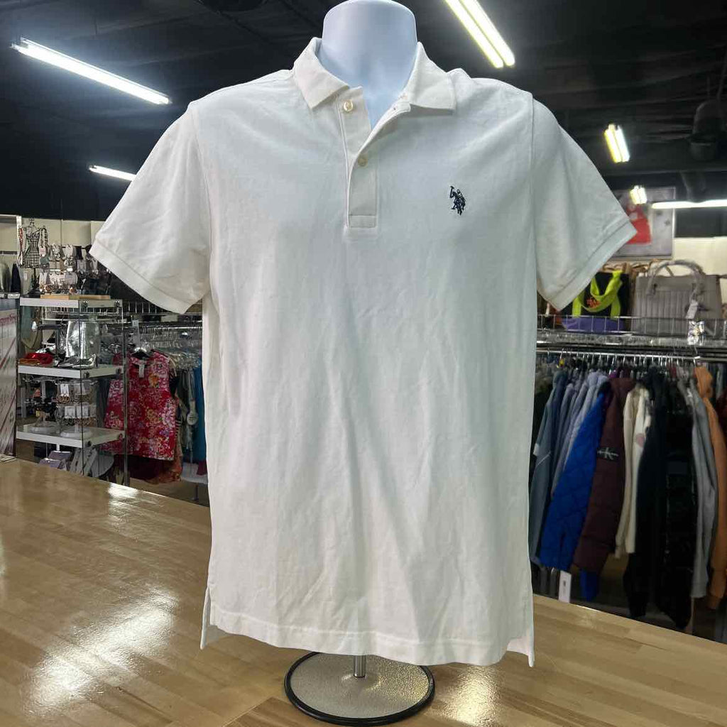 US Polo Assn Size M White Preloved MENS Polo