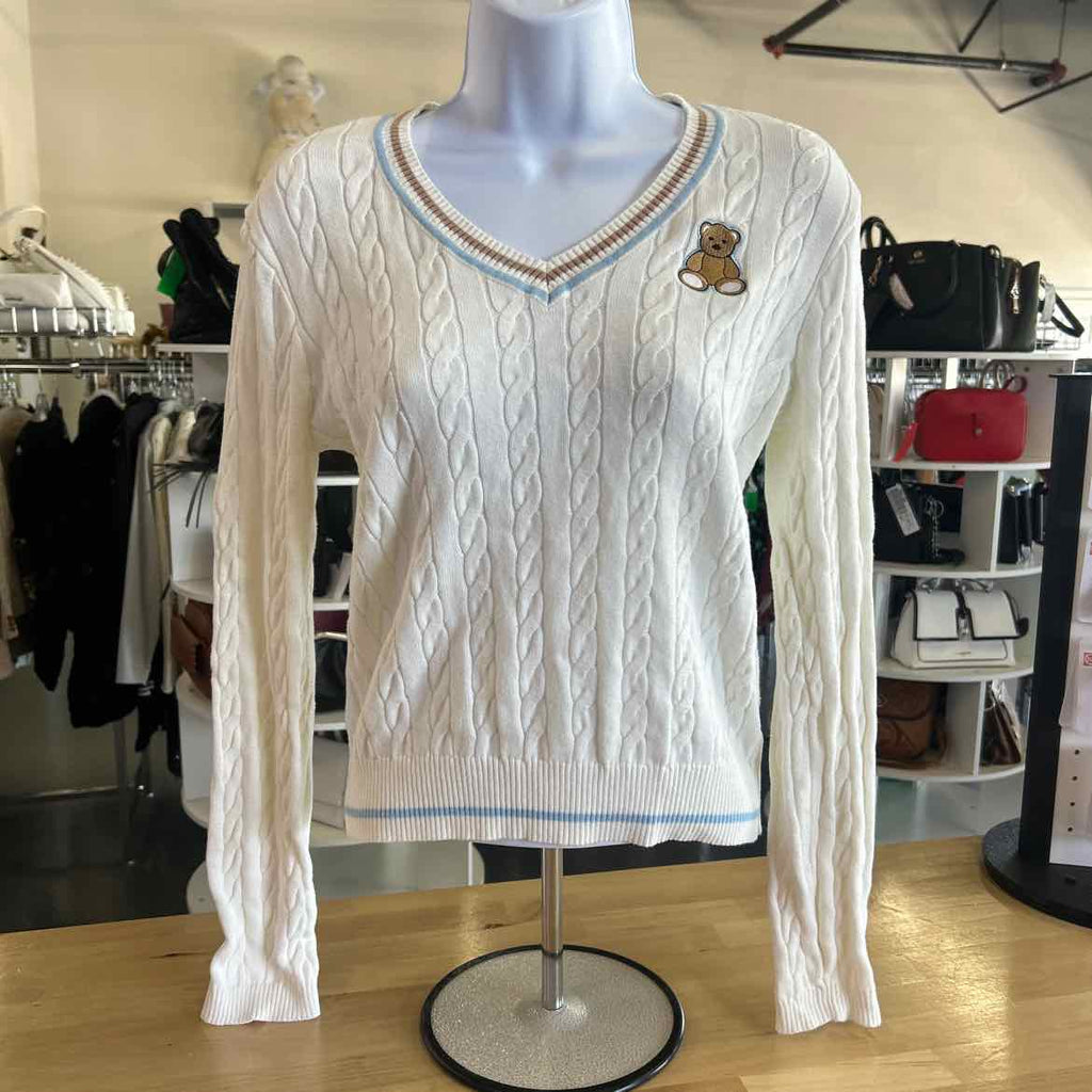 Social Scene Size XL White Knit Preloved Sweater