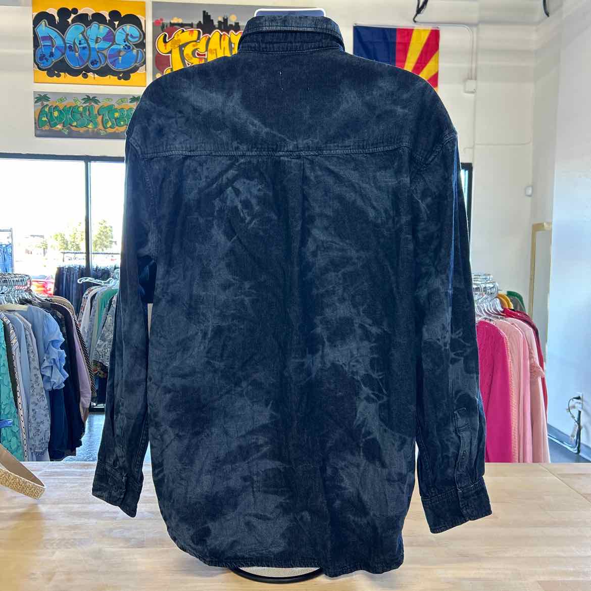 Mode Of One Size L Blue New MENS Long Sleeve Shirt