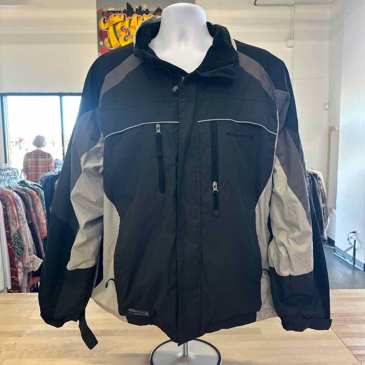 Free Country Size L Black Gray MENS Jacket