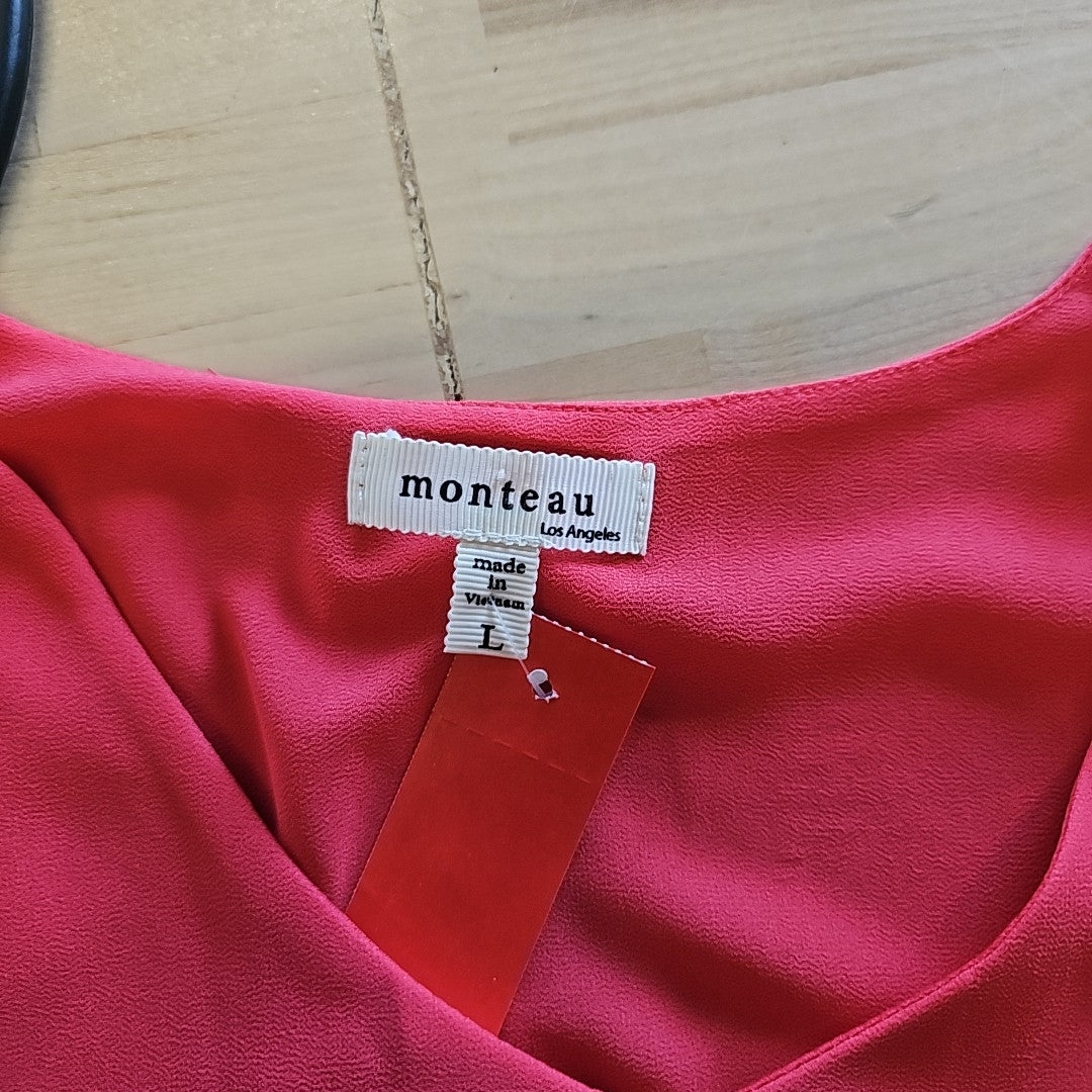Monteau Size L Red Preloved Blouse